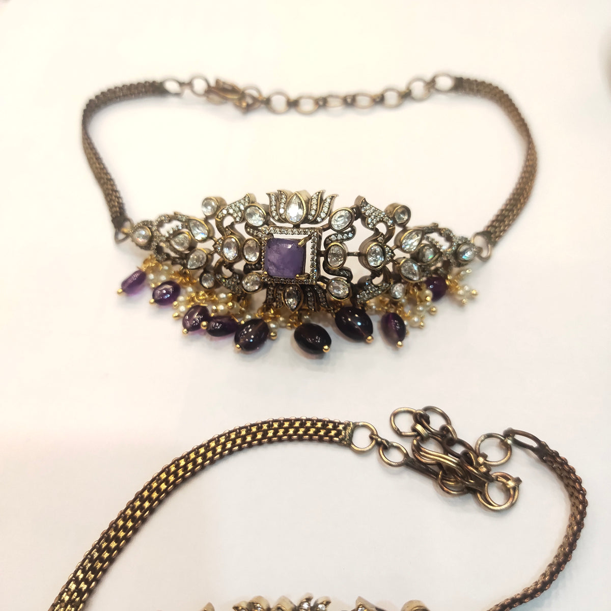 Victorian Zircon Choker/Armlet - Versatile 2-in-1 Jewelry Piece