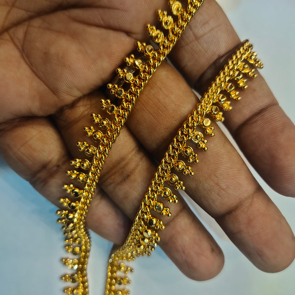 One Gram Gold Plated Anklets - Lightweight Elegant Daily Wear Jewelry