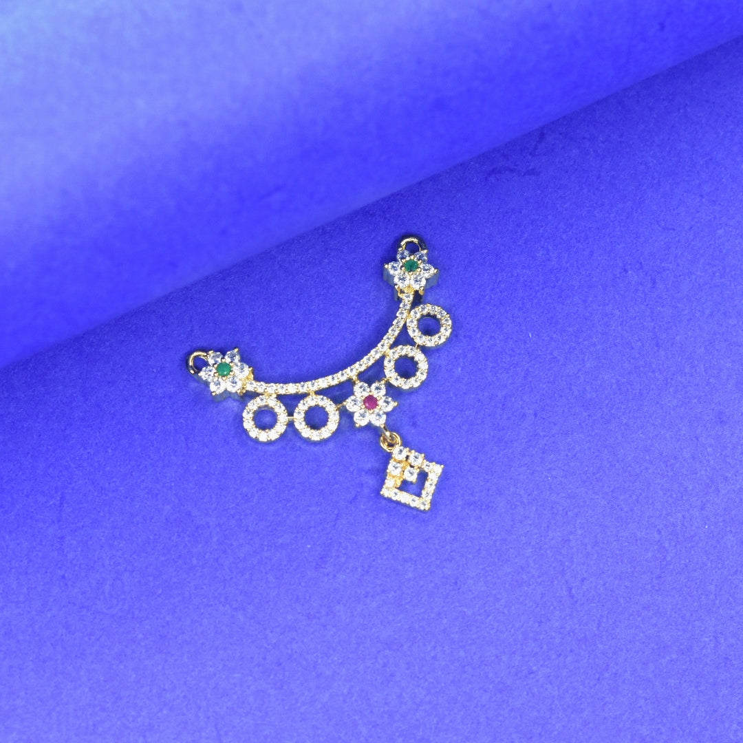 Glamorous CZ Pendant for Black Beads Necklace | 24K Gold Plated Jewelry