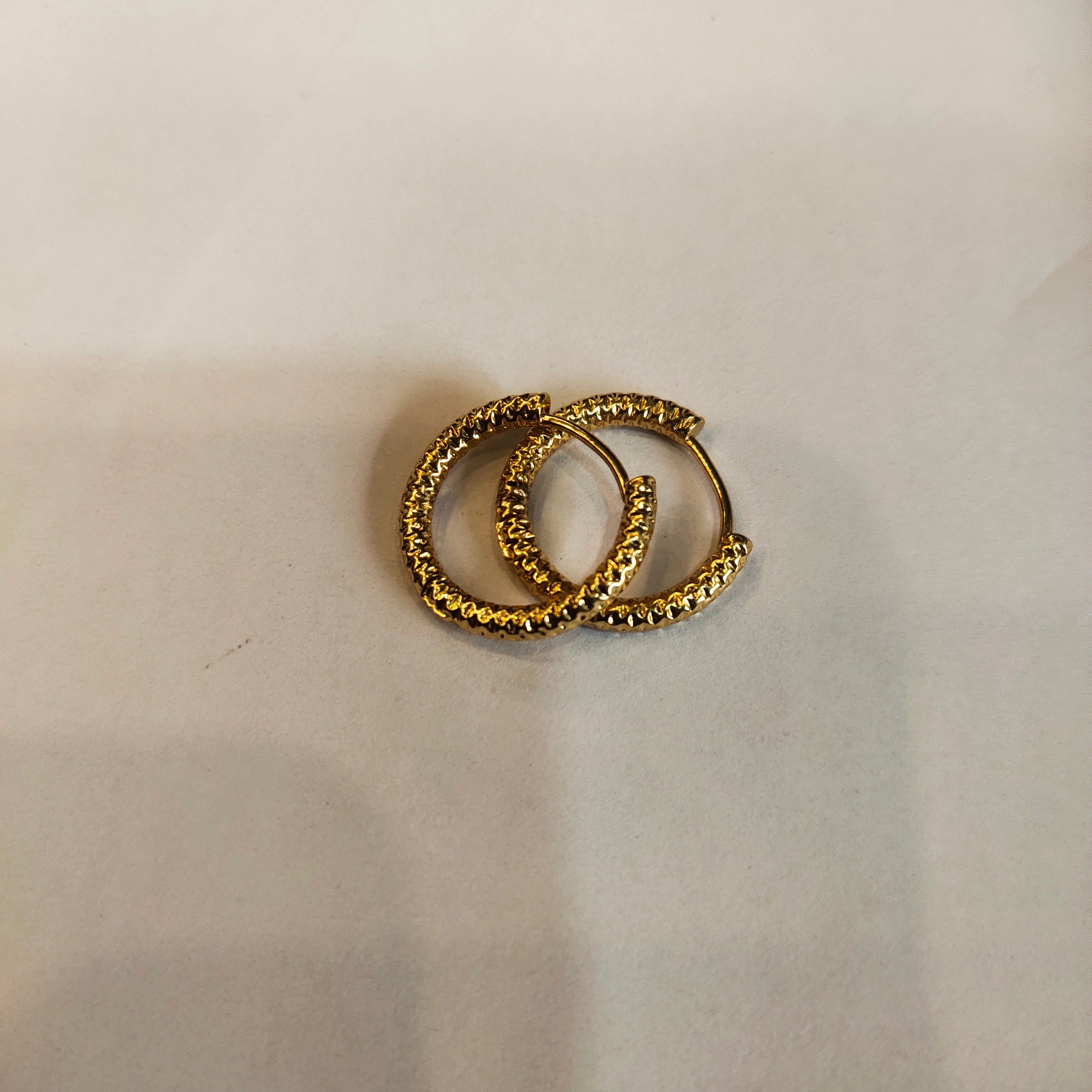 Asp 24 K Gold Plated Hoop Earrings