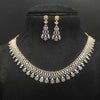 White Zircon Necklace Set - Rhodium Gold Plated