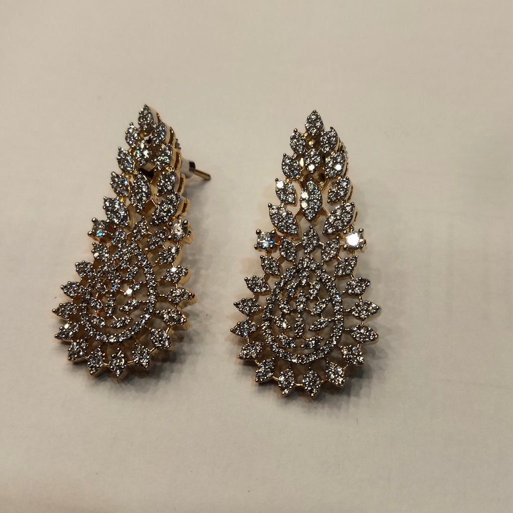 ASP Rhodium Gold CZ Necklace & Earrings Set