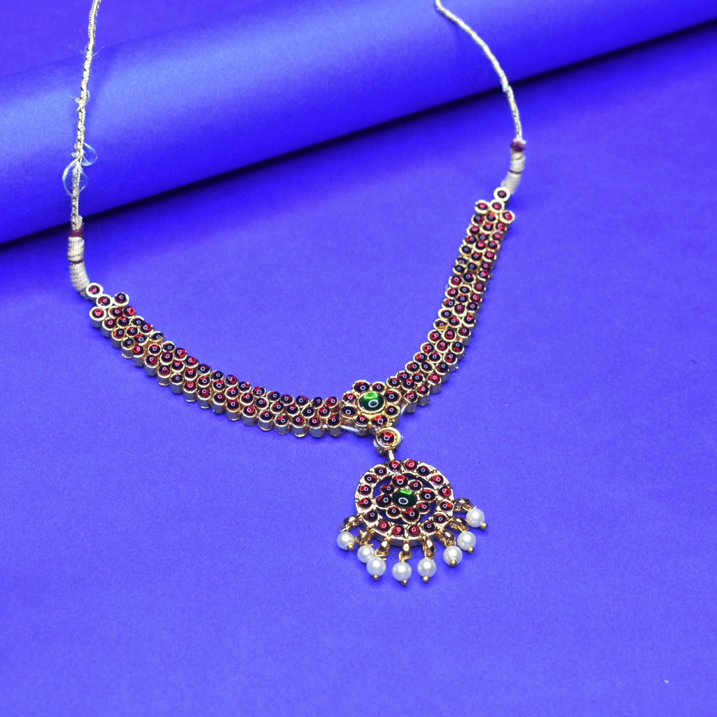 Classical Bharatanatyam Jewellery Set - 12 Piece Temple Dance Ornament Collection