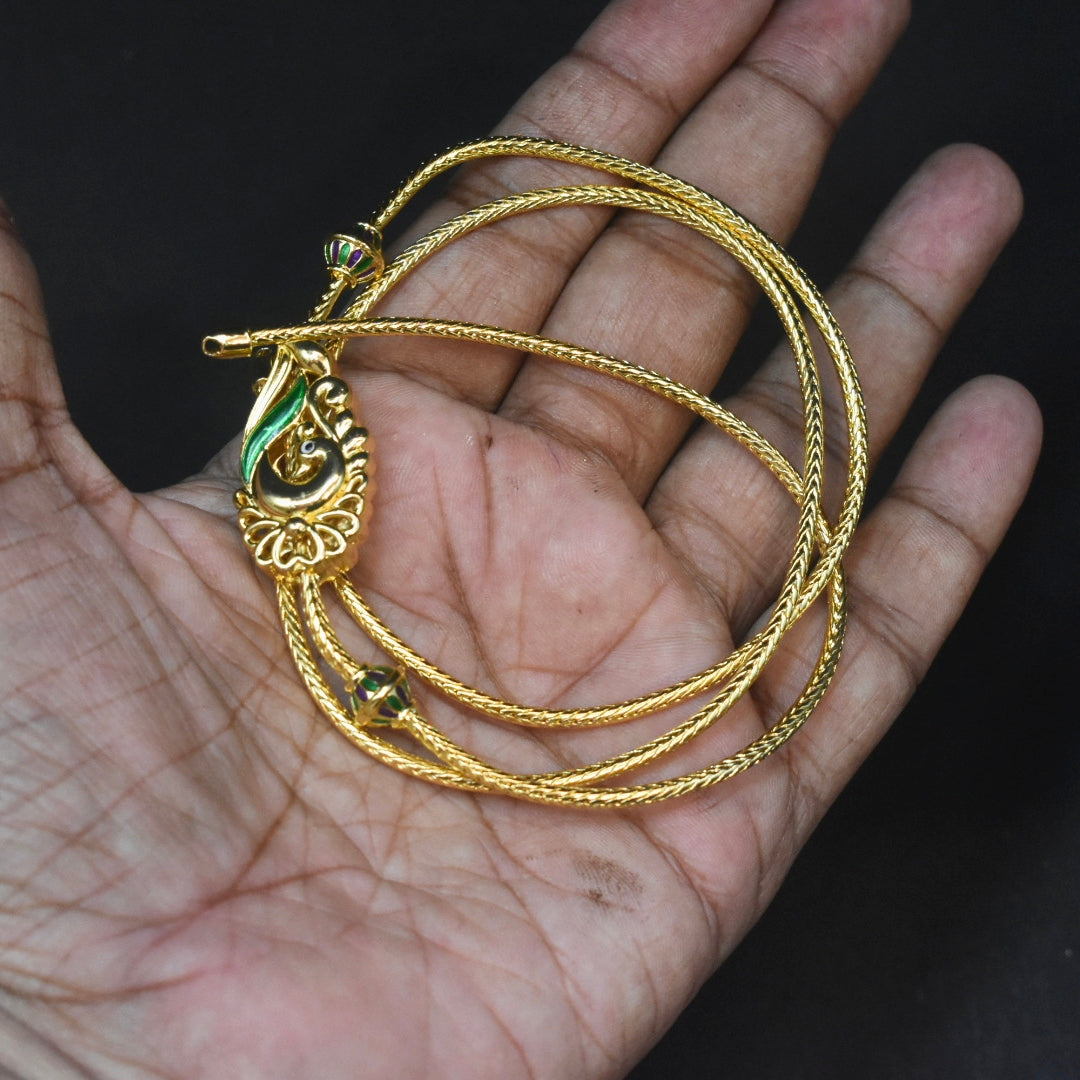 925 Hallmarked Silver 24K Gold Plated Thali Bottu Mangalsutra Chain