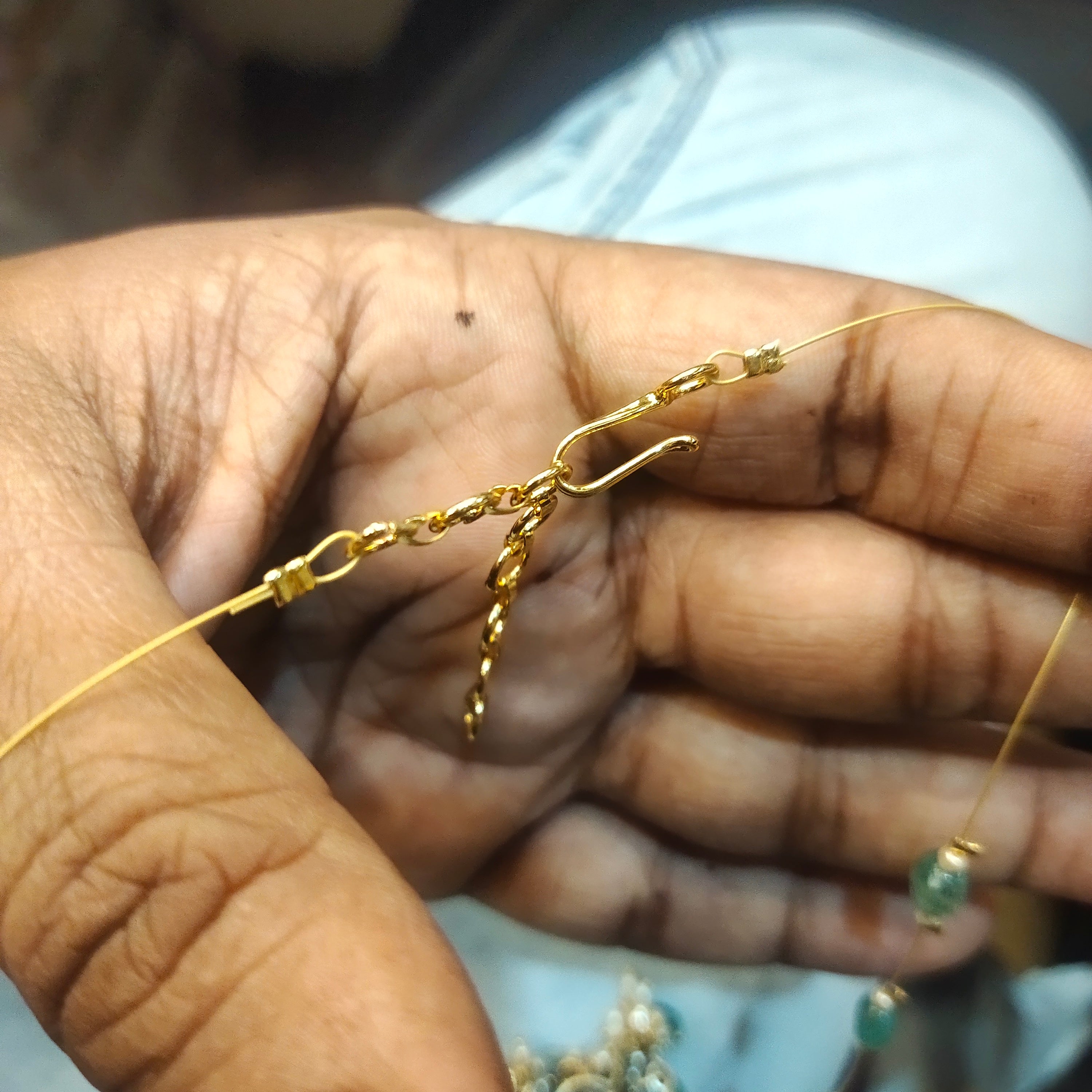 Victorian Finish Zircon Lord Ganesha Invisible Necklace Set
