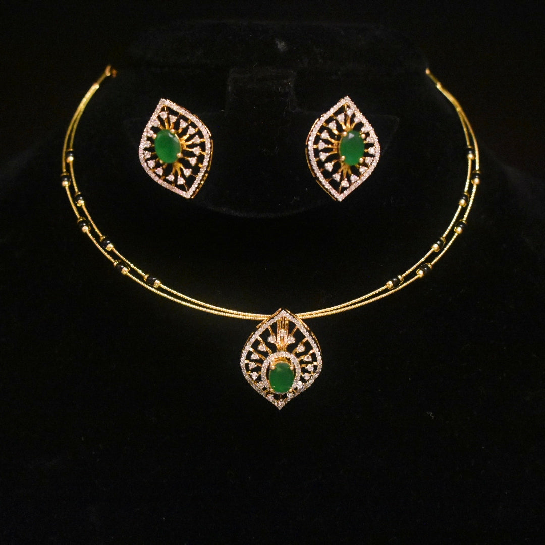 925 Sterling Silver Hallmarked Blossom Kante with Diamond Replica Pendant & Matching Studs - Lightweight