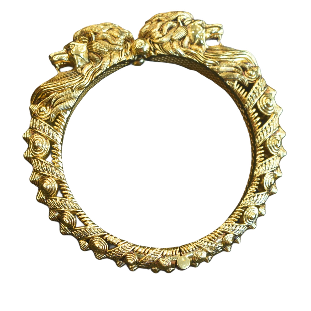 Asp 925 Silver Gold Plated Nagas Simha Kada for Men