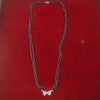 Long Double Strand Black Bead Mangalsutra with Twin Heart CZ Pendants