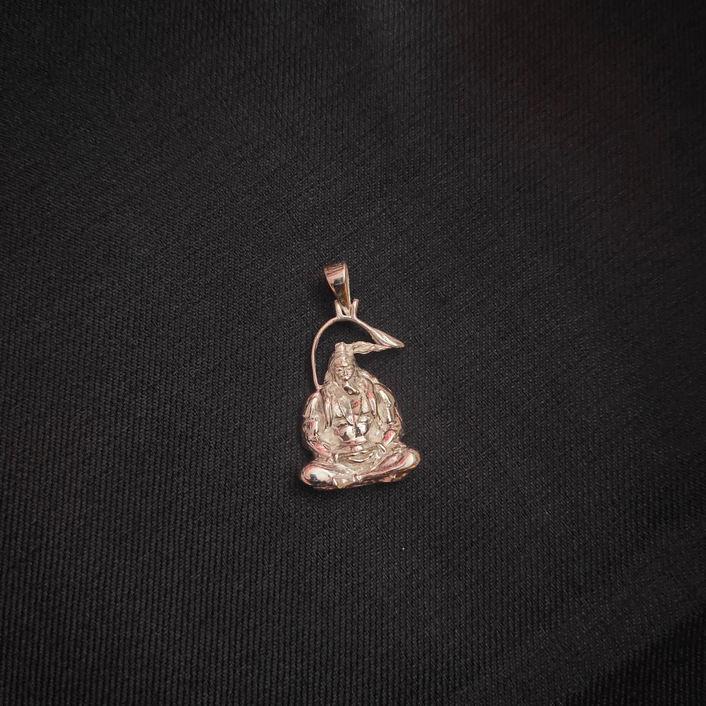 925 Silver Meditating Shri Hanuman Ji Pendant - Divine Protection Locket