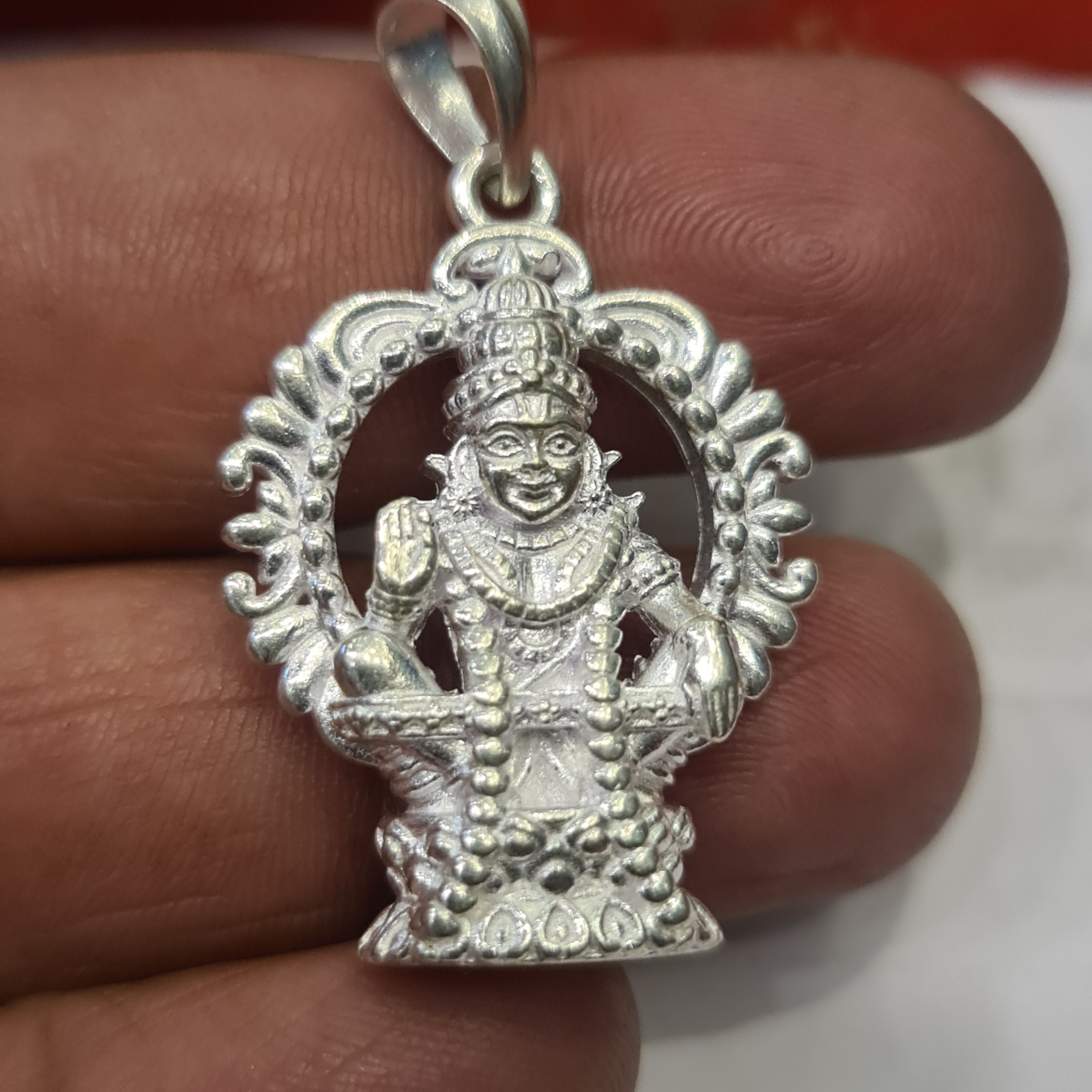 Silver Ayyappan Swami Locket - 800 Purity | 7.5g Divine Pendant