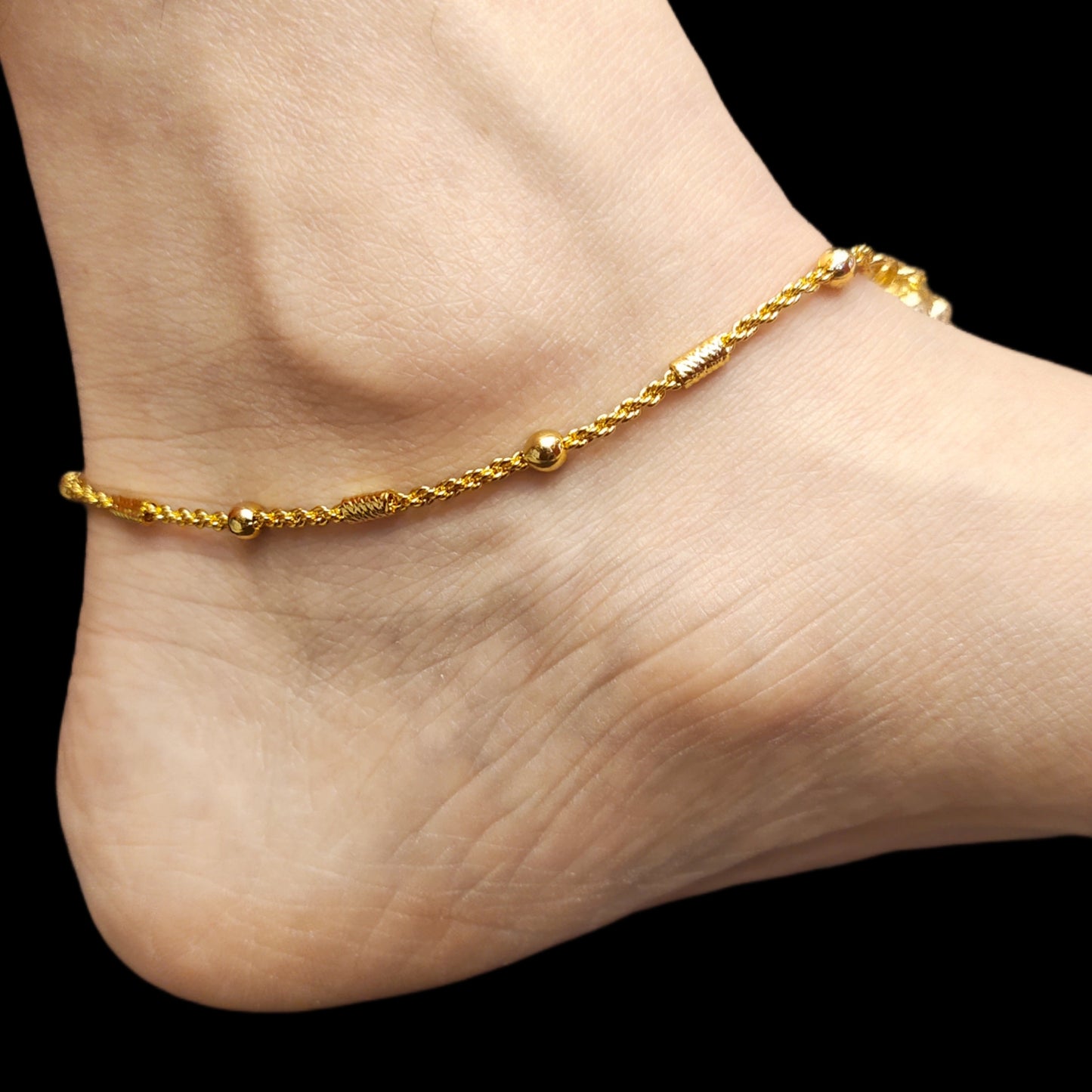"Gleaming Elegance: Embrace Luxury with the 24K Gold Plated Anklet Set by ASP Fashion Jewellery"