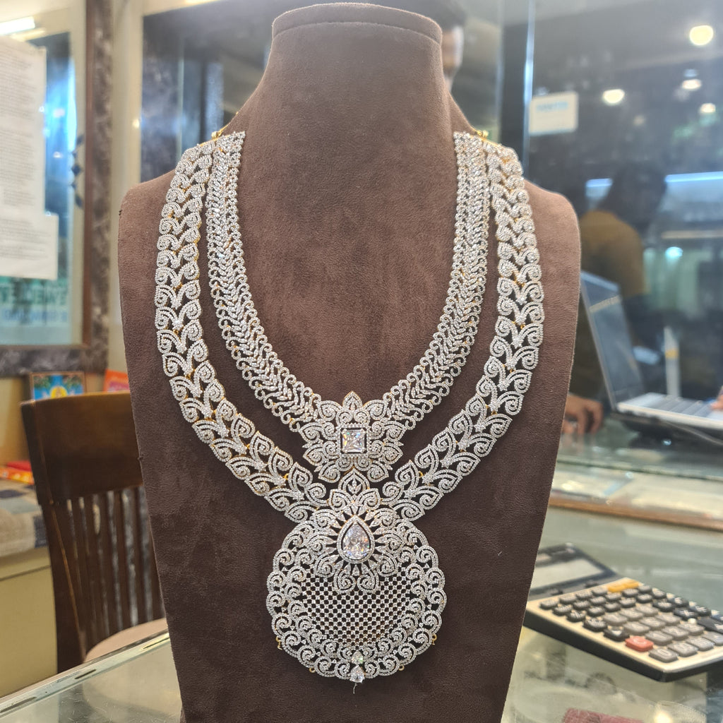 CZ Double Layer Long Haram - Necklace