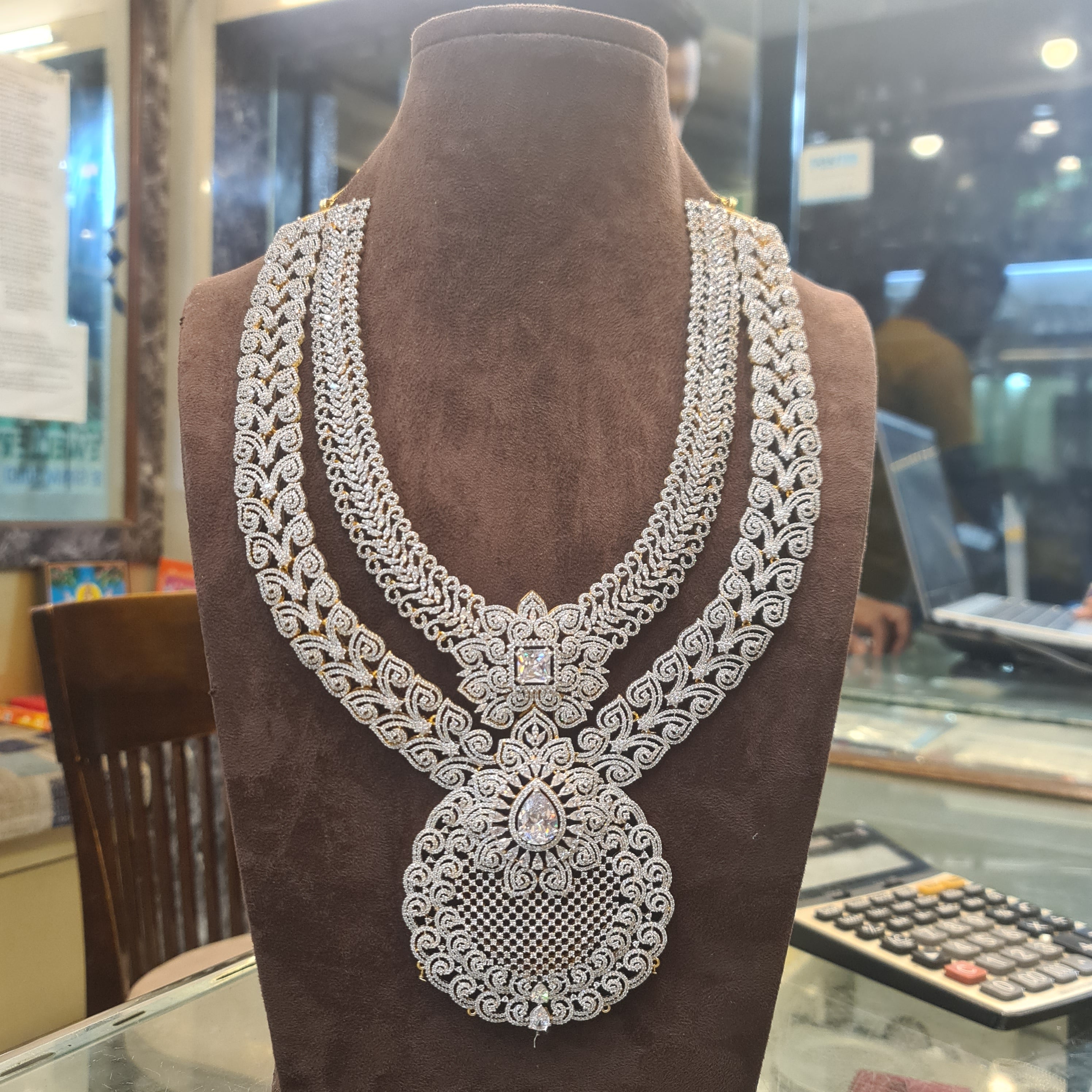 CZ Double Layer Long Haram - Necklace