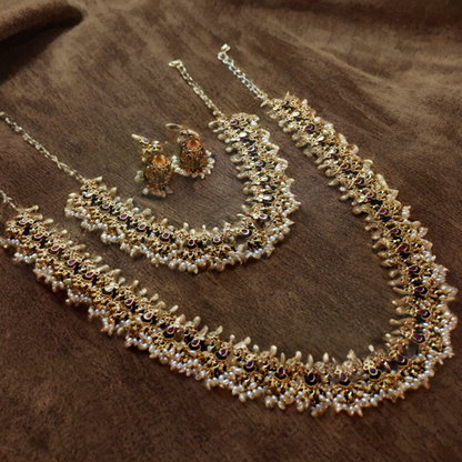 Asp Antique Rice Pearls Guttapusalu Necklace set