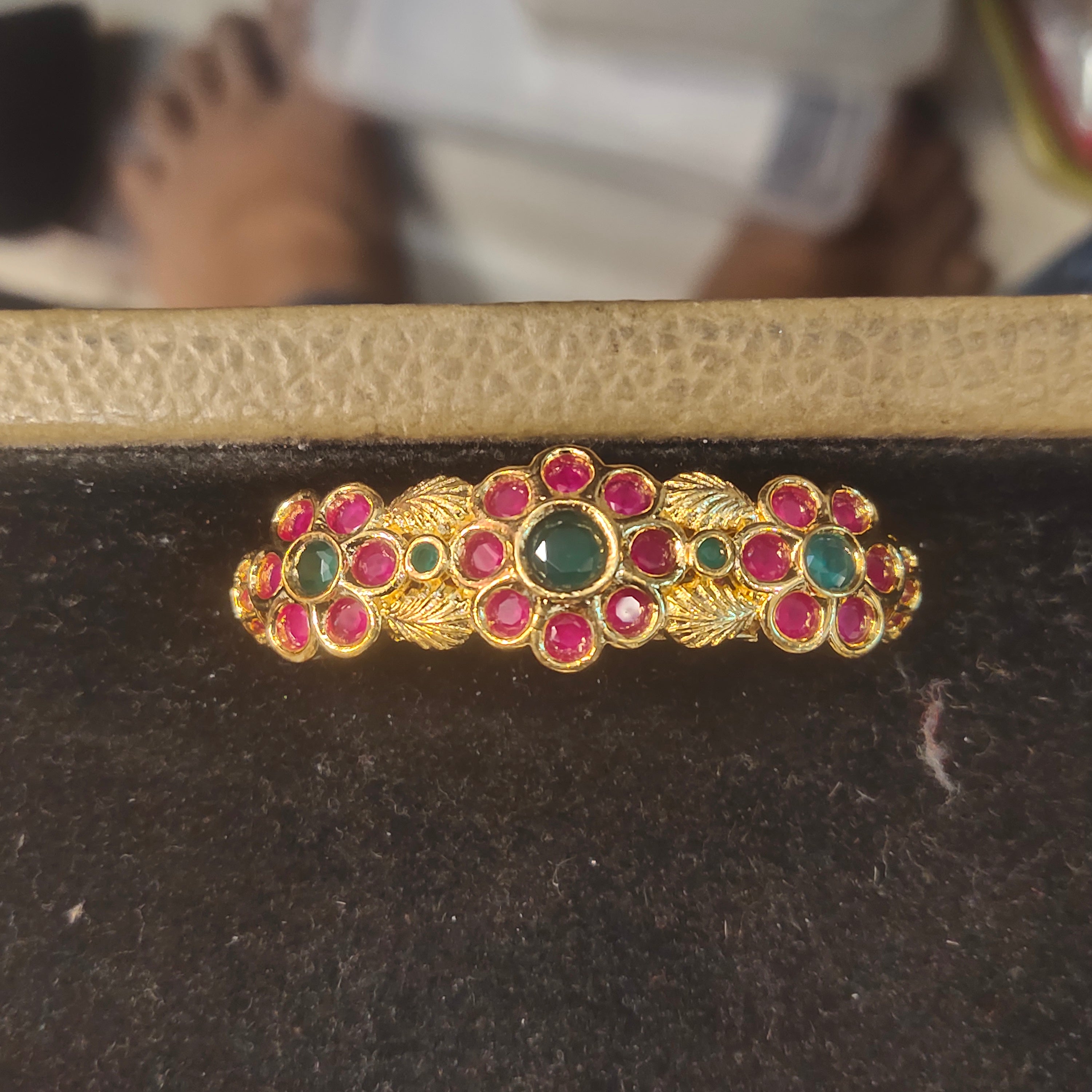 Ruby Emerald Floral CZ Pendant for Changeable Bangle Bracelet 349784281524