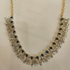 Blue & White Zircon Rhodium-Gold Plated Necklace - Elegant Statement Jewelry