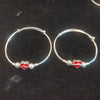 925 Silver Red Heart Hoop Bangle Pair for Kids
