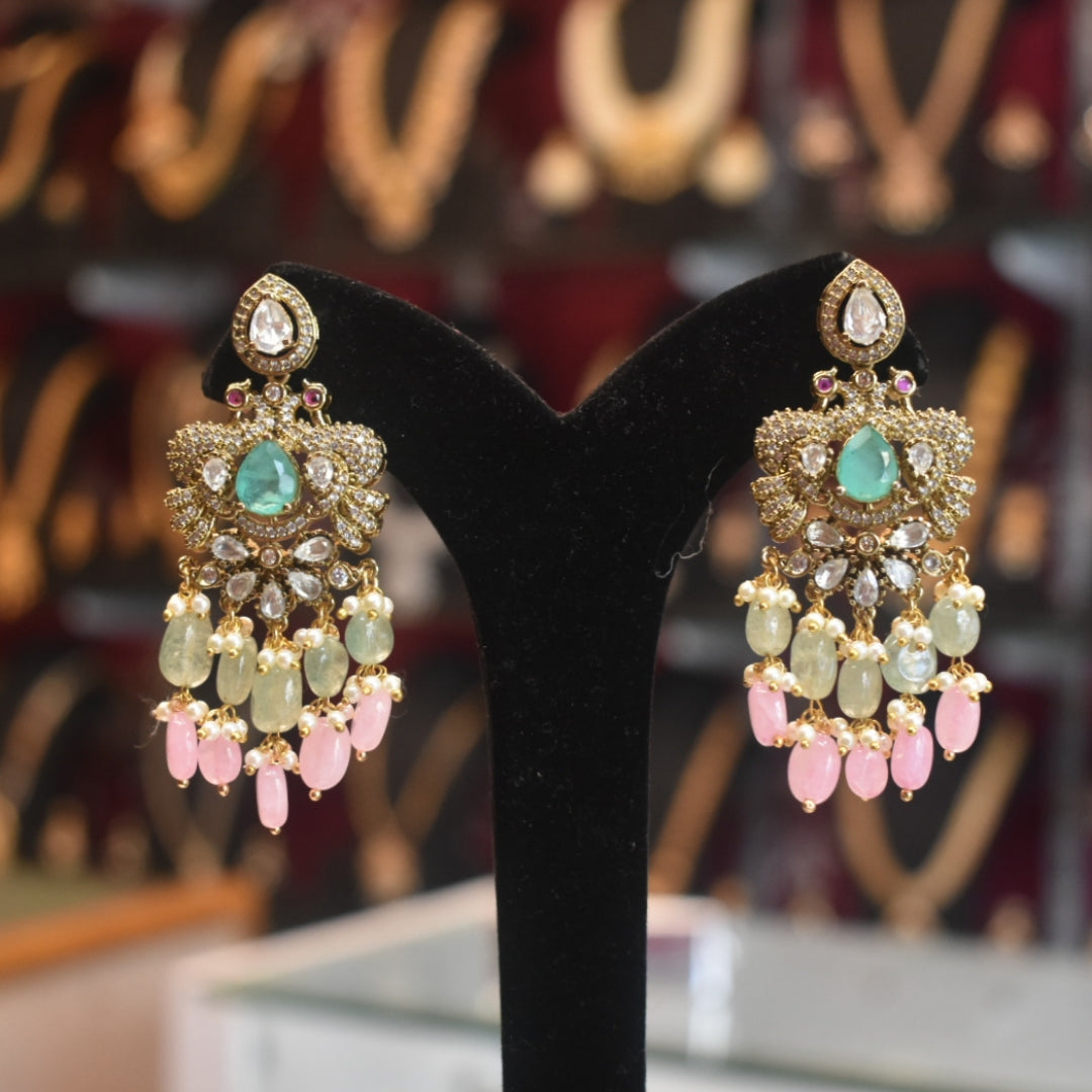 Asp Victorian Pink Zircon & Kundan Necklace Set