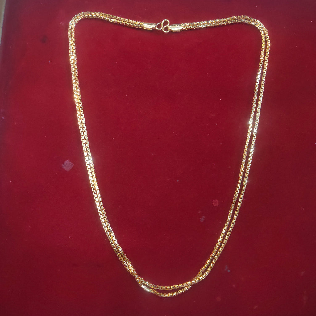 24K Gold Plated Double Layer Chain Necklace - 24 Inches