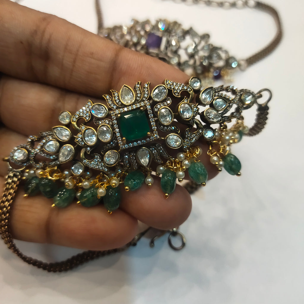 Victorian Zircon Choker/Armlet - Versatile 2-in-1 Jewelry Piece