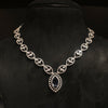 White Rhodium Zircon Necklace Set - Classy Diamond-Look Design