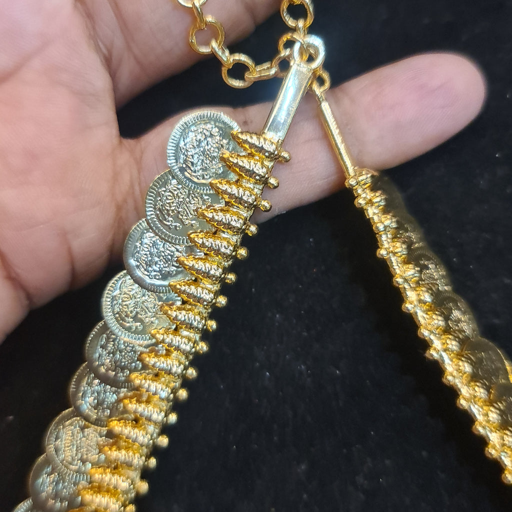 Diamond Peacock Pendant Gold Coin Chain Necklace - 30 Inches