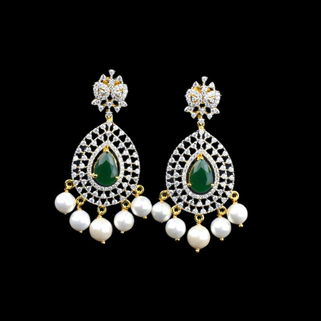 Timeless American Diamond Long Haram - 24K Gold Elegant Bridal Necklace