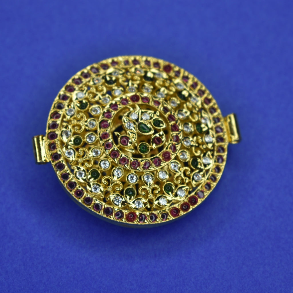 Reversible Gemstone Kundan Kids Vaddanam - 24K Gold Plated Traditional Waist Belt