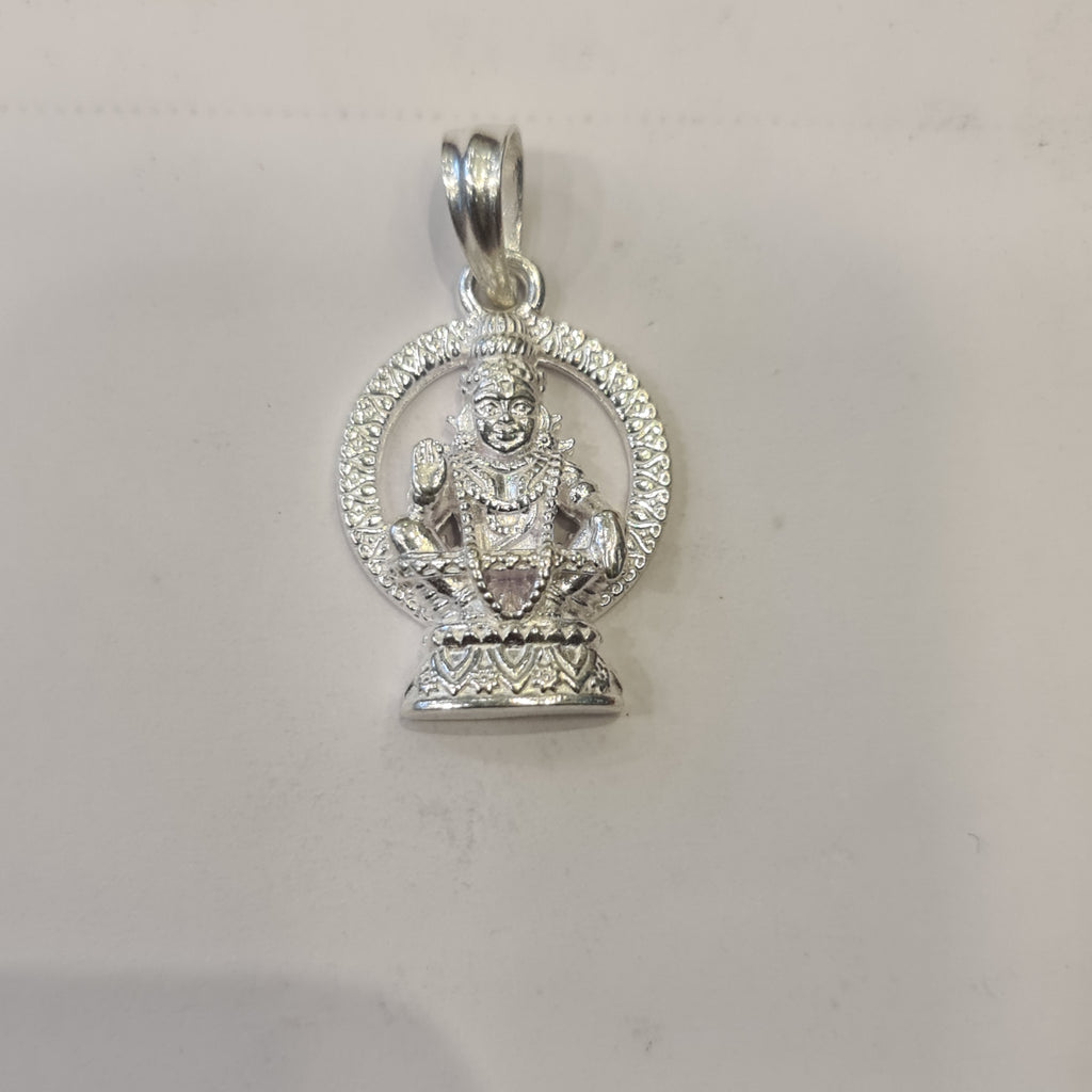 Silver Ayyappa Swami Locket - 800 Purity | 3.6g Compact Design
