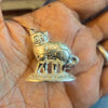 Silver Cat Idol on Decorative Oval Base