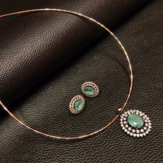 Discover the Allure of ASP Fashion Jewellery's American Diamond Pendant Necklace Set