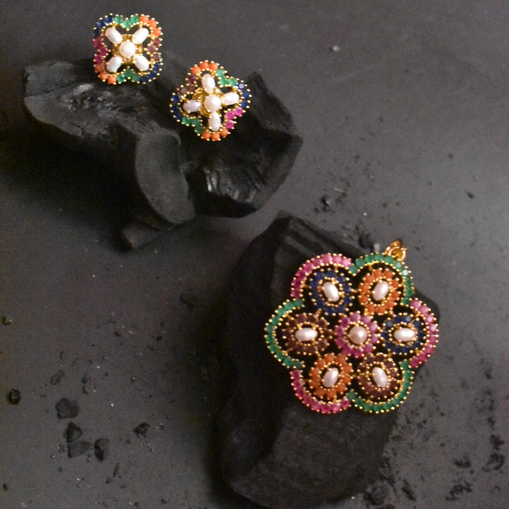 Ultimate Gems & Pearl Pendant Set