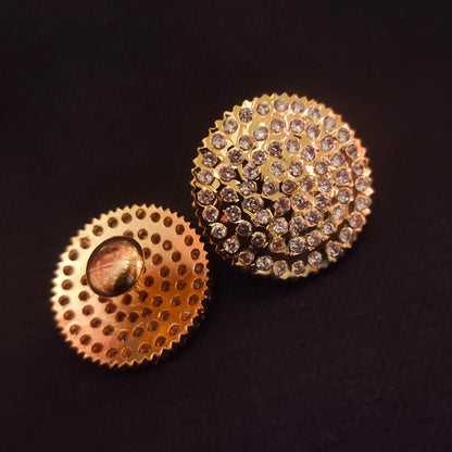 "Gorgeous Gatti Cheta Work: Elevate Your Style with 24 K Gold Plated Big Size Kammalu Earrings by Asp Fashion Jewellery"