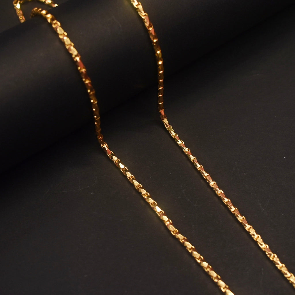 24 Inch Panchloha 2mm Bulb Chain - Anti-Tarnish Five Metal Unisex Necklace