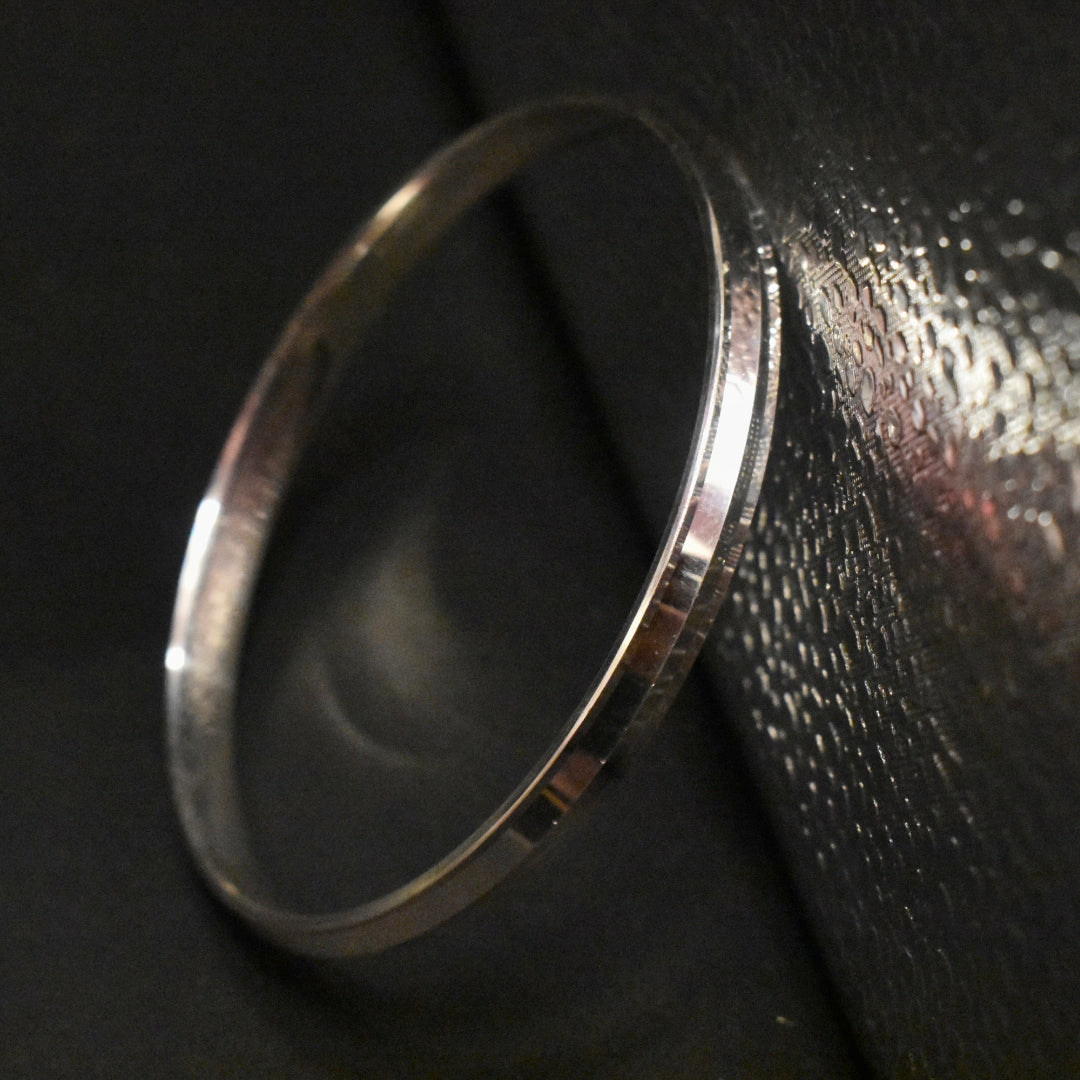 925 Silver Sardar Ji Kada for Men - Hallmarked Punjabi Sikh Bracelet