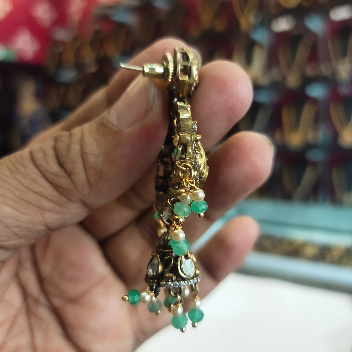 Asp Victorian Kundan Chandbali Earrings
