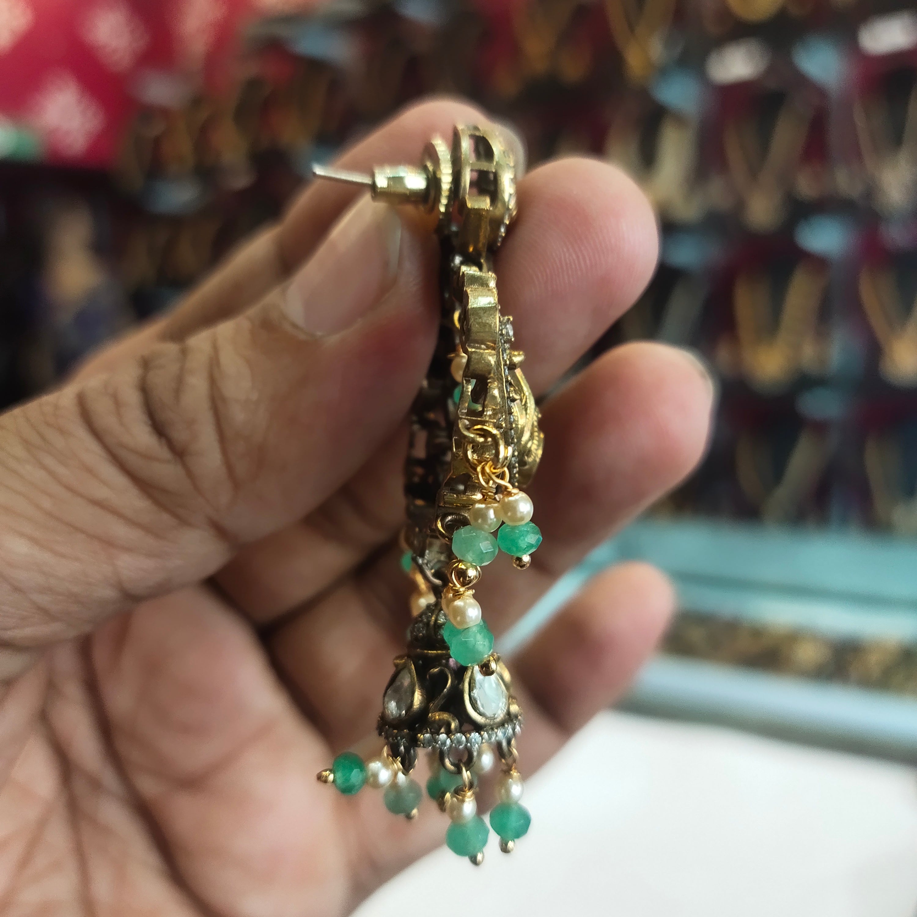 Asp Victorian Kundan Chandbali Earrings