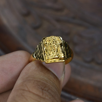 "Divine Elegance: Asp Fashion Jewellery 24K Gold Plated Tirupati Balaji Ring"