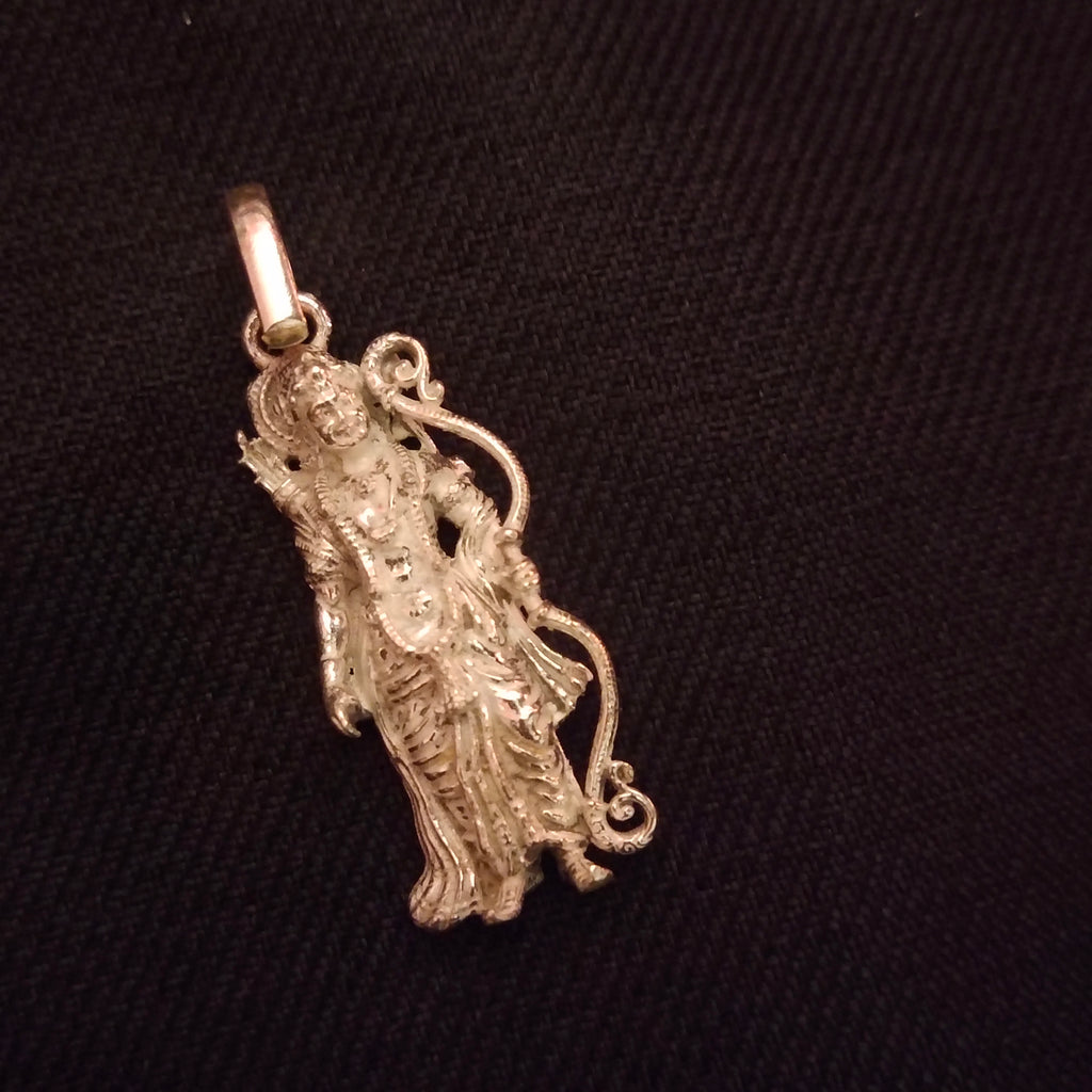 Pure Silver Ram Locket - Handcrafted Religious Pendant for Men