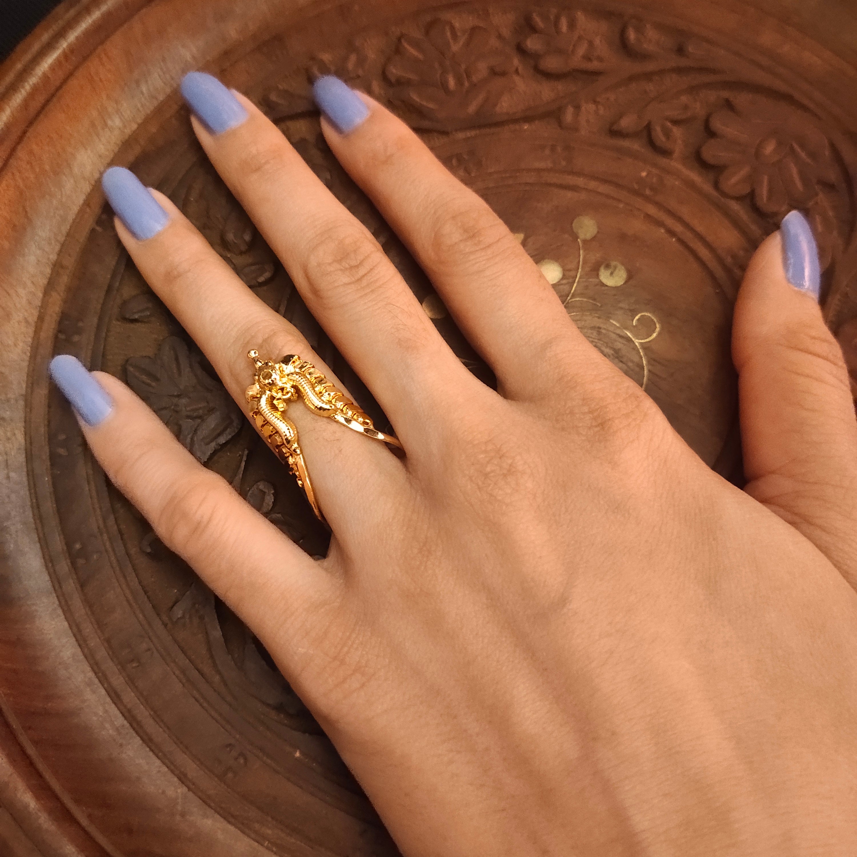 ASP Vanki Ring - 24K Gold Plated Traditional South Indian Jewelry