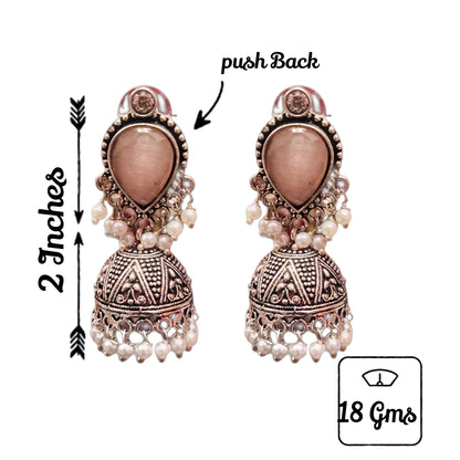 "Shimmering Elegance: Unveiling the Allure of Oxidized Jermon Silver Jhumka Earrings by Asp Fashion Jewellery"