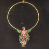 Kundan Peacock Hasli Necklace – Ruby, Emerald & Polki Stone Choker