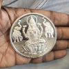999 Pure Silver Coin - Laxmi & Om Design (6cm Diameter, 100 Grams)