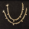 Panchaloha Gold Anklet with Pearl Flower Charms | 10 Inch Payal