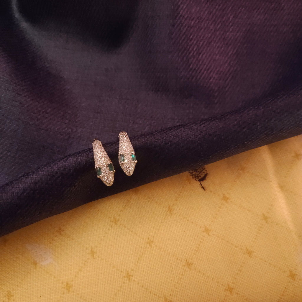 Trendy Sterling Silver Snake Hoop Earrings - Modern Design