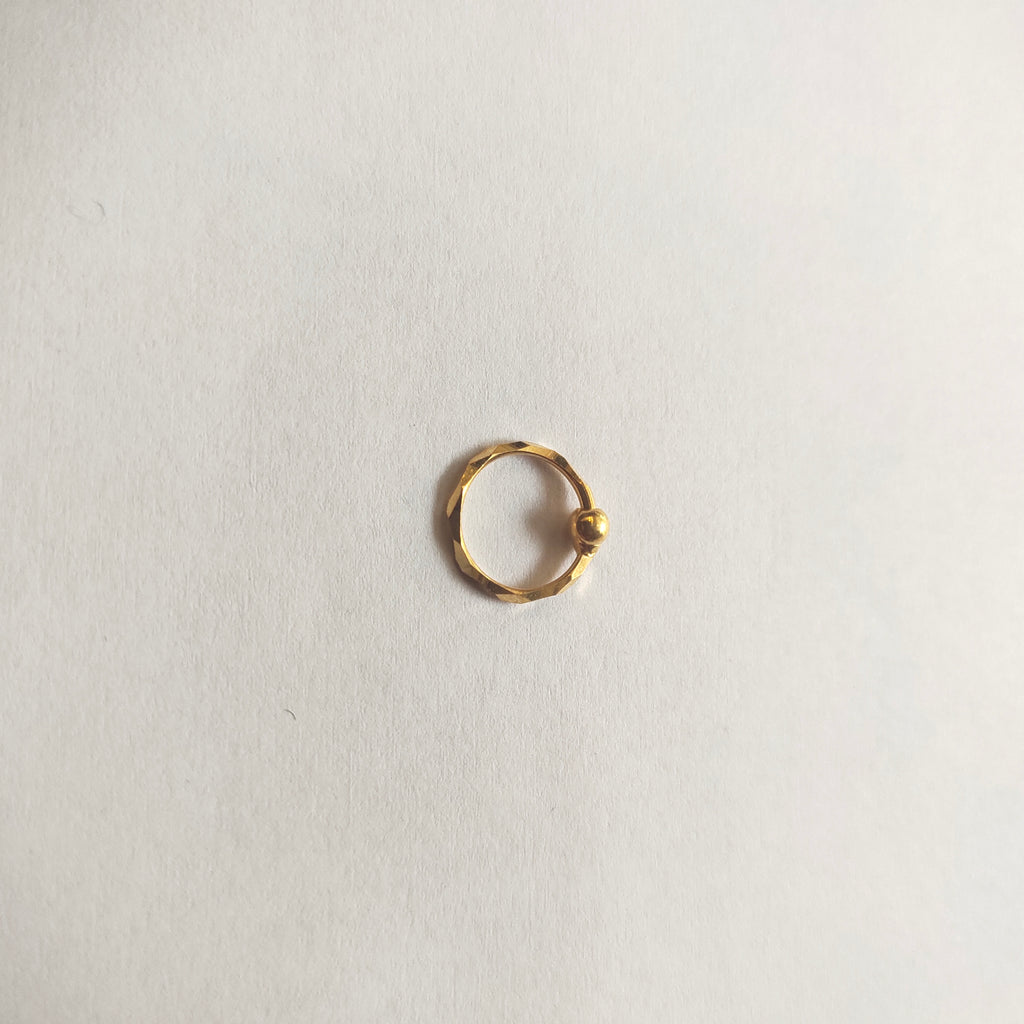 18K Gold Nose Ring - Delicate Minimalist Design