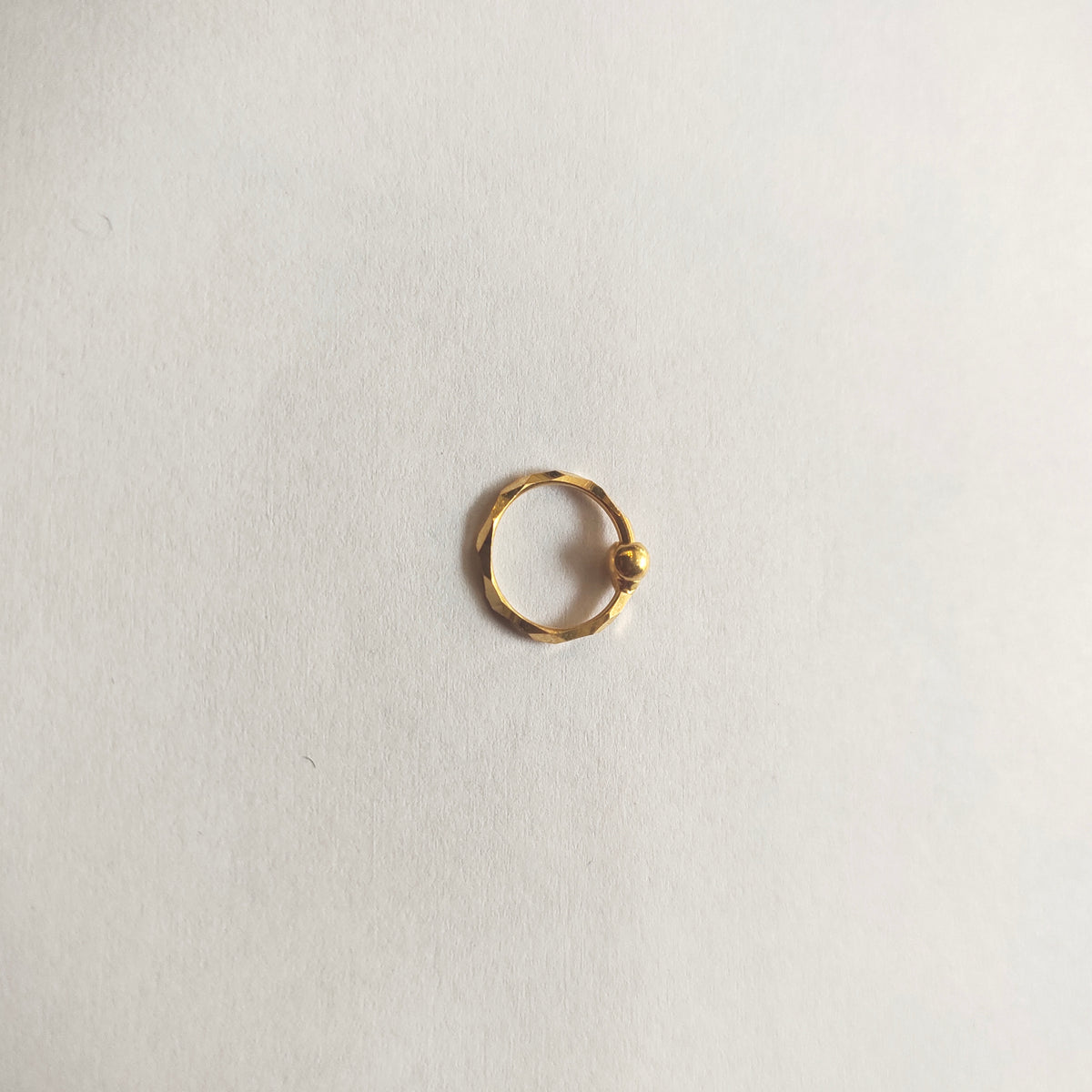 18K Gold Nose Ring - Delicate Minimalist Design