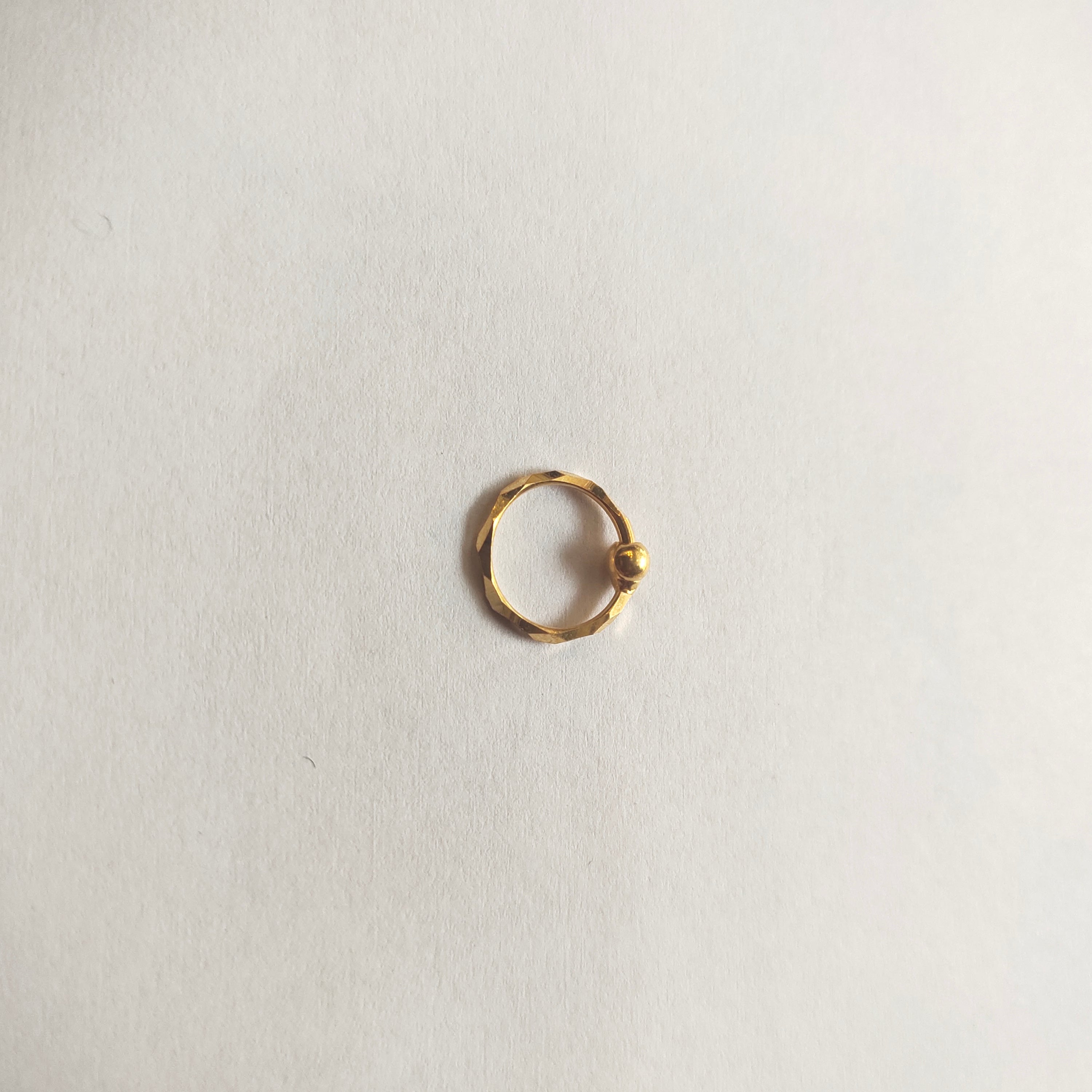 18K Gold Nose Ring - Delicate Minimalist Design
