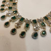 Elegant Green Zircon Gold-Rhodium Plated Necklace Set