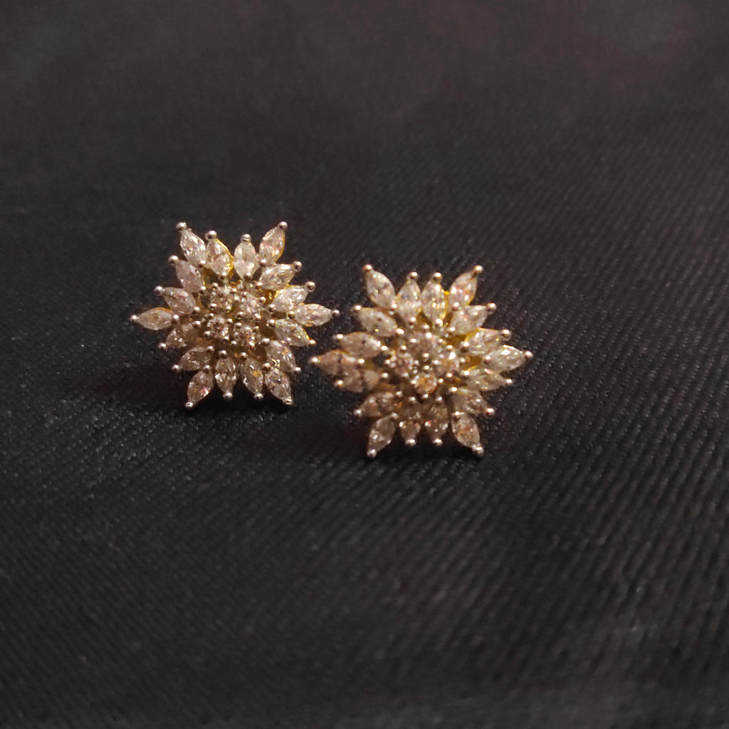 Classy American Diamond Stud Earrings - Dazzling Elegant Design